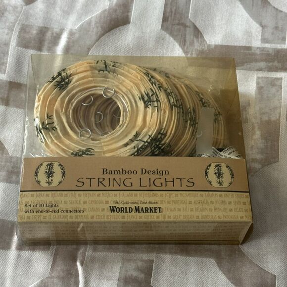 Bamboo Design String Lights (10) Indoor Outdoor With End To End Connectors New - Picture 6 of 7